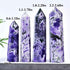 AMOYSTONE Purple Moss Agate Stone Tower - Obelisk Healing Crystal Rock Point Wand, Reiki Healing Gifts, 1.1-1.7 LBS