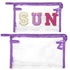 Y1tvei Clear SUN Makeup Bag - 2Pcs Preppy Purple Chenille Varsity Letter Cosmetic Bag, Waterproof Beach Travel Pouch