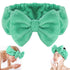 Shintop Soft Makeup Headband with Cute Bow, Elastic Spa Headband for Skincare and Facial Mask, Pea Green