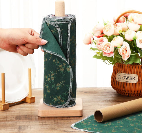 25 Pcs Reusable Paper Towels, Cotton Kitchen Dishcloths, Absorbent Washable Paper Towels (Atayal Flower)