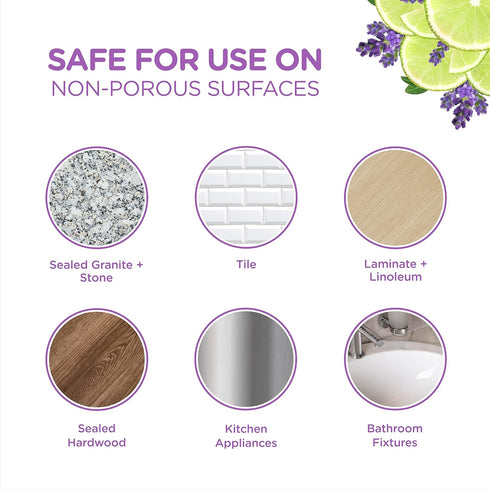 Sapadilla Multi-Surface Countertop Spray - Sweet Lavender + Lime, 16 Ounce (Pack of 2), Plant-Based Cleaner