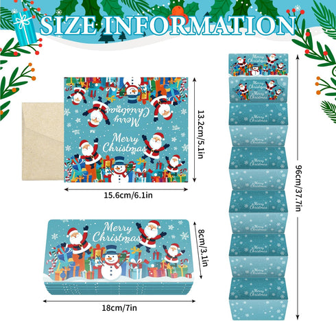 Lyforpyton 10 Christmas Money Holder with Slots, Christmas Party Santa Cash Card Supplies, Surprise Money EnvelopesBlue