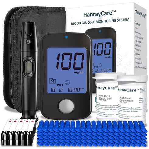 TD-4125 Blood Glucose Monitor Kit, 100 Glucometer Strips & Lancets, No Coding Diabetes Test Kit