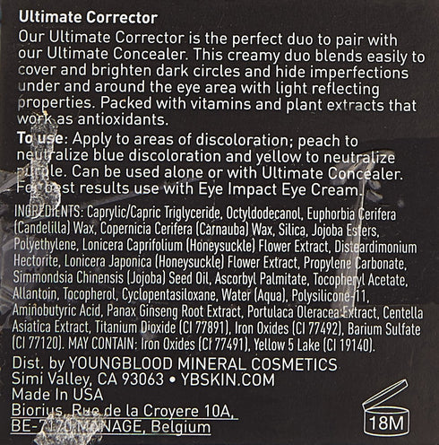 Youngblood Mineral Cosmetics Natural Ultimate Corrector, Concealing Compact Duo, 2.7 g / 0.09 oz