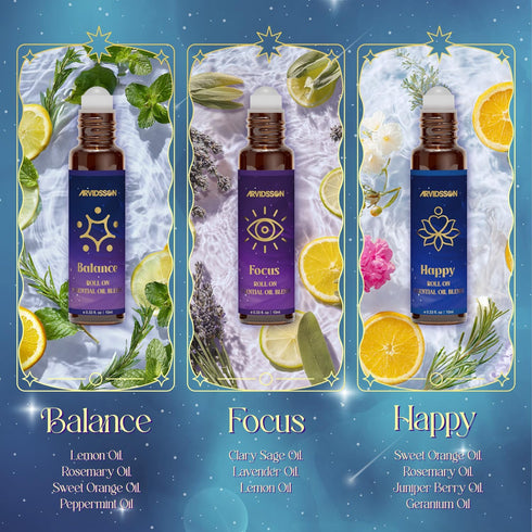 Set, ARVIDSSON Essential Oils Roll On Natural Self Care Essential Oil Blends Gift for Women - Sweet Dream, Unwind