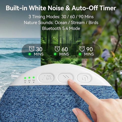 LINMUSEN 12mm Bluetooth Pillow Speaker for Sleeping, Ultra Thin Under Pillow Speaker Wireless Sleep Aid with White