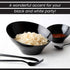 Plasticpro Disposable Angled Plastic Serving Bowls, Heavy Duty Round Snack or Salad Bowls, Elegant Black, Pack of 4