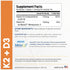 ForestLeaf Vitamin D3 + K2 (MK7) Supplement, 5000 IU Max Absorption, 60 Veggie Capsules for Bone Health