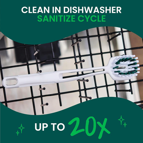 Scotch-Brite Pot + Pan Brush, Durable and Long Lasting Dish Brush with Handle for Scrubbing Stainless Steel, Outdoor