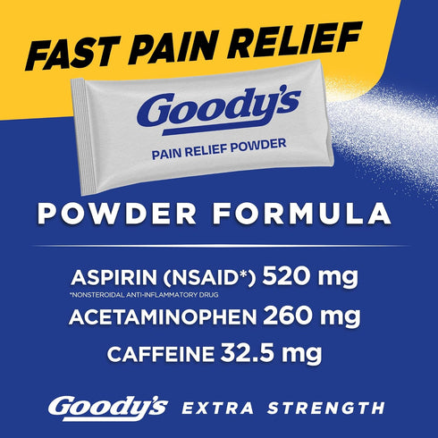 Goody's Pain Relief Powders, Extra Strength Headache Powder, 50 ct (Pack of 1)