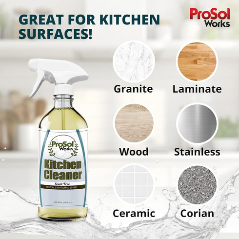 Kitchen Cleaner 16 oz - Daily Spray for Countertops, Sink, Cabinets, Appliances, Safe on All Surfaces