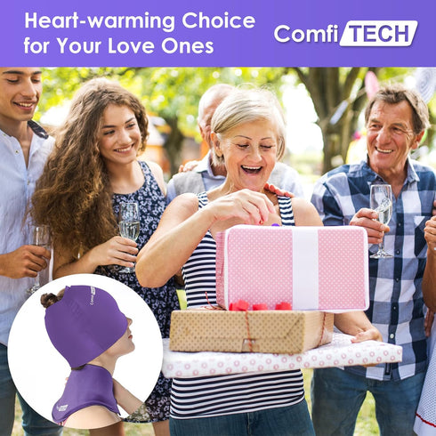 ComfiTECH Migraine Relief Cap & Neck Ice Pack Wrap Gel, Headache Relief Cap for Neck Pain, Sinus Care Package