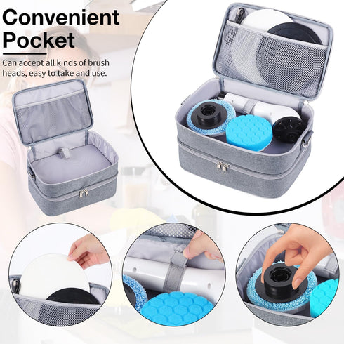 Rsobl Storage Bag for Electric Spin Scrubber,Organizer Case Compatible with Electric Scrubber for Cleaning,Carry Case for Bathroom Scrubber Electric (Bag Only)