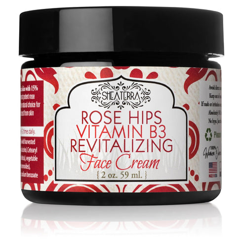 Shea Terra Organics Rose Hips Replenish Face Crème | Daily Moisturizer Spa Treatment | 2 oz | All Skin Types
