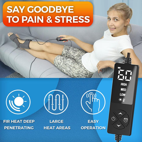 sticro Ankle Heating Pad for Achilles Tendonitis and Plantar Fasciitis Relief, Heated Ankle Brace Foot Heating Pad Wrap