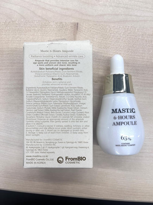 Mastic 6-Hours Ampoule Serum, Dropper Type, 0.5 fl oz, for Even Skin Tone & Elasticity