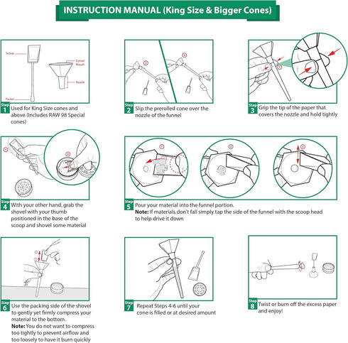 Herb'n Ninja 1, Packing Herbn Ninja Cone Loader for King Size, and Large Cones | Easy Pre Roll Tool with Funnel