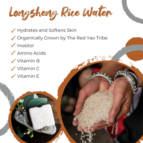 Viori Native Essence Body Wash Bar - 120 Gram Unscented Body Soap Bar with Handcrafted Longsheng Rice Water