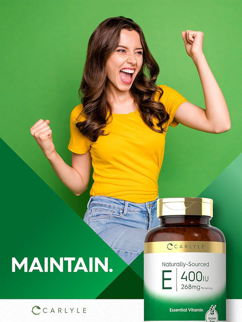 Carlyle Vitamin E 400 IU Softgels | 250 Count | Naturally Sourced, Non-GMO, Gluten Free