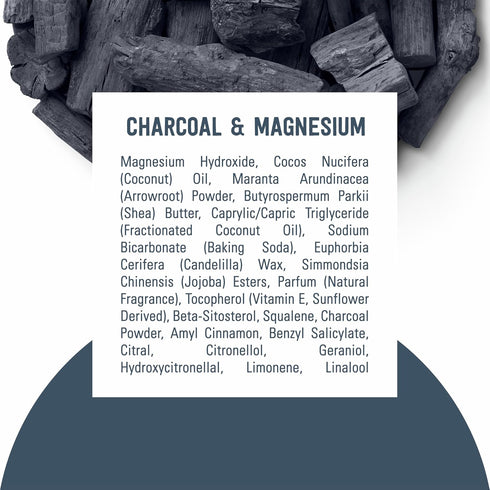 Schmidt's Aluminum-Free Vegan Deodorant Charcoal & Magnesium, 2.65 oz, Natural Ingredients