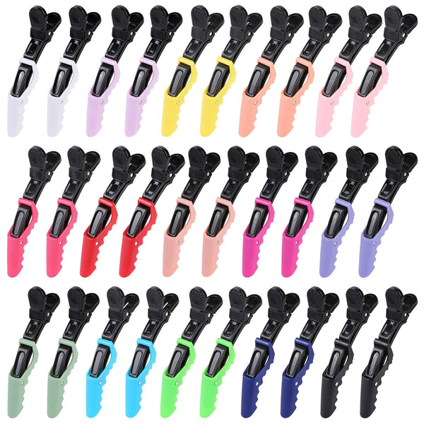 HH&LL 30pcs Alligator Hair Styling Sectioning Clips in 15 Colors
