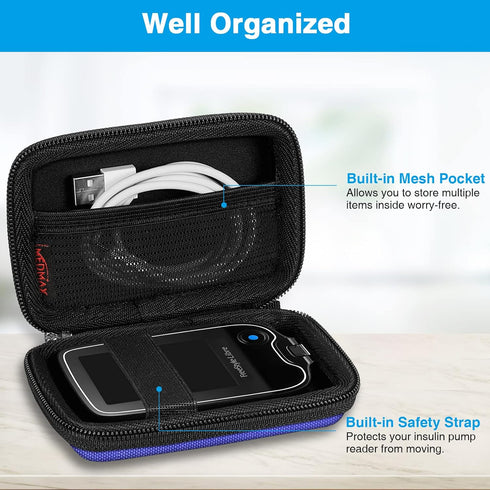 Hard Shell Protective Case for Freestyle Libre 3, Lightweight Shockproof Diabetic Storage Carrying Case (Blue)