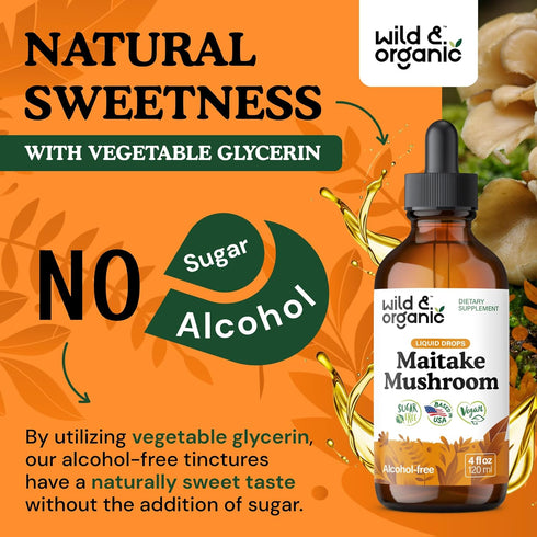 Immune 4 oz Wild & Organic Maitake Mushroom Tincture - Support Supplement - Liquid Maitake Mushroom Extract - Vegan