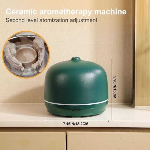 NaNaRocCi 500ml Ceramic Essential Oil Diffusers for Home Large Room, Aromatherapy Scent Air Diffuser Bedroom Ultrasonic