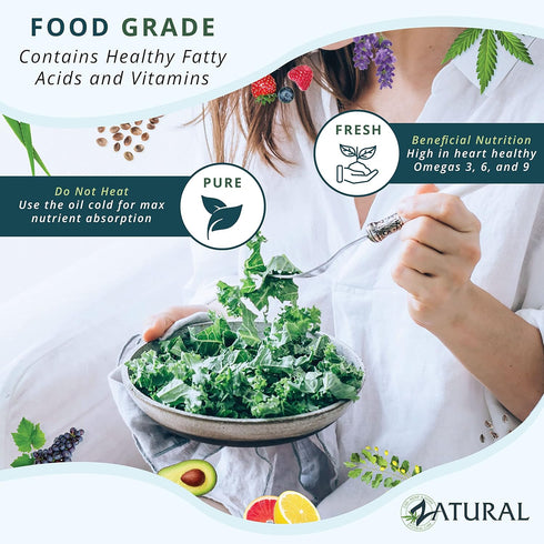 Zatural Grapeseed Oil - 100% Pure Cold Pressed Virgin High Temperature Cooking Oil (8oz)
