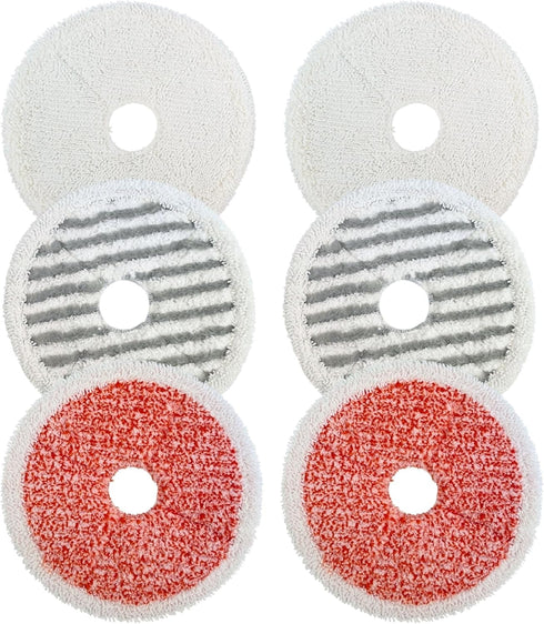 6 Count Mop Replacement Pad Compatible with Bissell SpinWave + Vac Spin Mop (6pack for Deep Clean)
