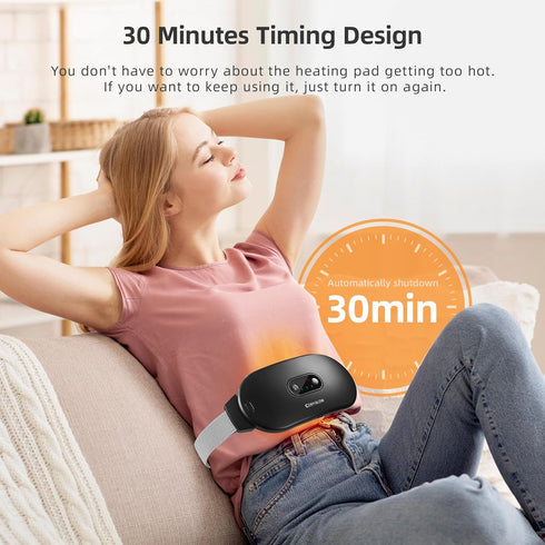 Portable Cordless Heating Pad for Cramps: 6 Heat Levels, 6 Massage Modes, FSA HSA Eligible, Fast Heating for Back Pain
