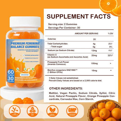 Gummies DEWANG Feminine Balance Daily pH Balance & Vaginal Health Support, Probiotics for Womens Odor & Confidence