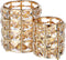 Hipiwe Makeup Brush Holder, Gold Bling Crystal Organizer for Brushes, Remote Control, and Cosmetic Tools, 2-Slot