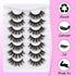 Losha False Lashes - Super Fluffy Faux Mink Eyelashes, Dramatic Long and Full Fake Eyelashes, 7 Pairs Pack