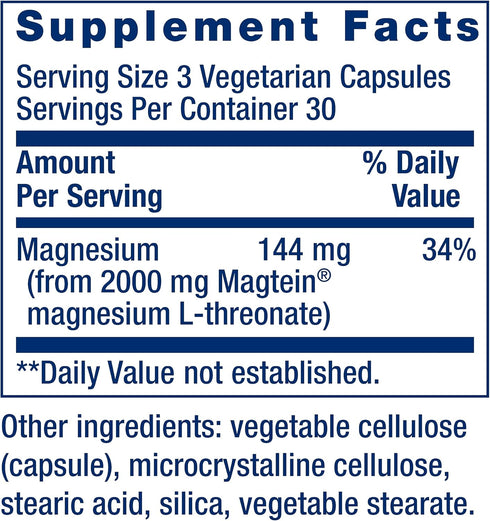Life Extension Neuro-mag Magnesium L-threonate, 90 Vegetarian Capsules for Brain Health