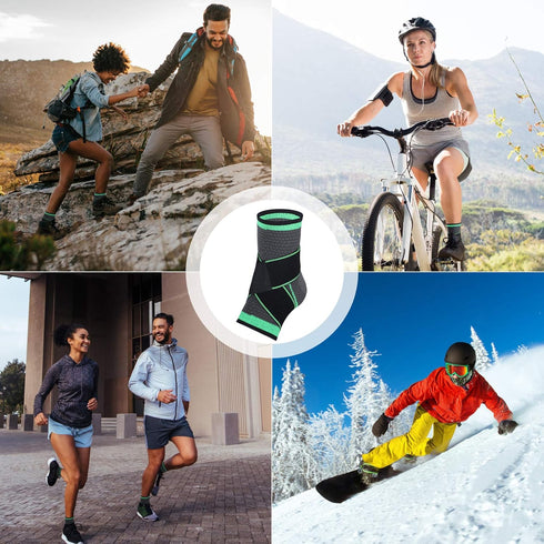 Adjustable Compression Ankle Support Brace for Men Women, Stabilizes Ligaments, Eases Pain from Sprained Ankle (Large)