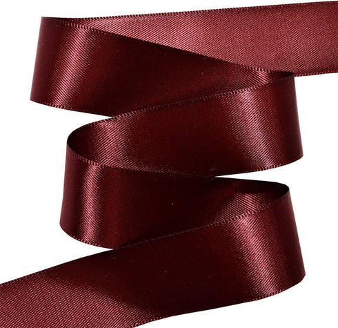 Morex Ribbon Double Face Satin 7/8" X 50 YD Burgundy Ribbon for Gift Wrapping, Crafts, Wedding Gifts