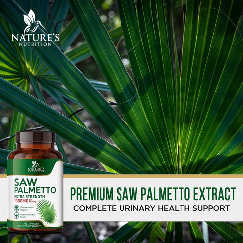 Saw Palmetto Extract Prostate Supplement - 1000 MG Nature's Support for Men's Prostate Urinary Health, 60 Capsules