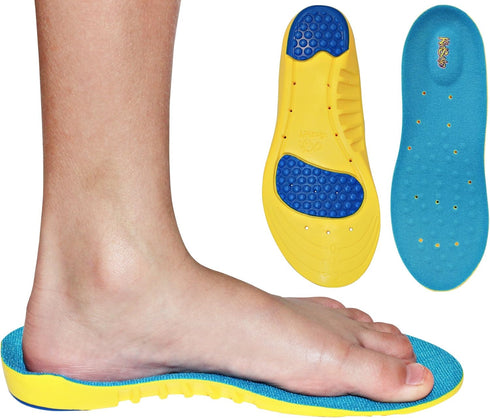 Children's Athletic Memory Foam Insoles for Arch Support and Comfort for Active Kids (24 CM) Size 2-6