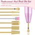 Hestya 7 Pieces Nail Drill Bits Set, Tungsten Carbide Drill Bits for Nails Electric File, Gold