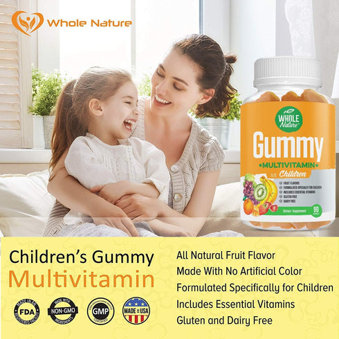 Kids Gummy Multivitamin - 90 Gummies, Complete Daily Essentials Vitamins and Minerals, Fruit Flavor, Gluten Free