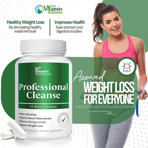 Dr Vitamin Professional Detox Cleanse for Weight Loss, 15 Day Colon Cleanse, 60 Capsules, 2-Pack
