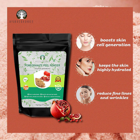 Pomegranate Peel Powder 50 Gm | Antioxidant for Skin | Promotes Youthful Skin | Natural Punica Granatum | Gluten Free & Non GMO | Skin Care