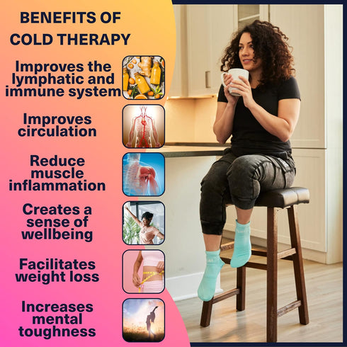 Packs (1 Inflammation Relief Genius Cold Therapy Socks with Reusable Gel Ice - Large Pair), Cotton/Polyester Blend, Dry