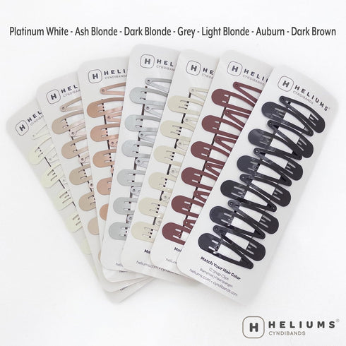Heliums 2 Inch Snap Clips, Silver Gray Metal Hair Barrettes for Women, Thin Hair and Kids - 12 Count