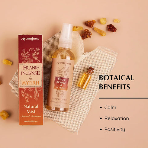 Frankincense & Myrrha Natural Resin Mist Spray by Aromafume, 100 ml / 3.3oz, Ideal for Deep Relaxation