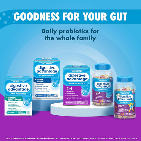 Digestive Advantage Probiotics for Digestive Health, Daily Probiotics for Women & Men, 60ct Capsules