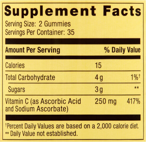 Spring Valley Gummie 240 70 Gummies - Vitamin C mg, Orange