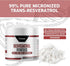 Pure Pharmaceutical Grade Trans-Resveratrol Powder, 1000mg Micronized Vegan Supplement for Healthy Aging