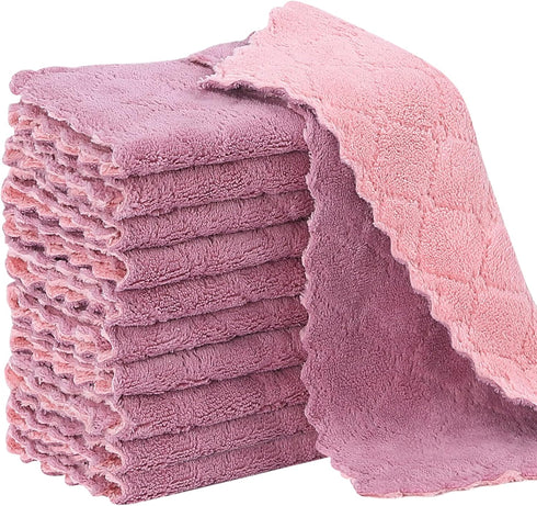 Rachan 11Pack Kitchen Dish Cloths, Reusable Dish Towels, Nonstick Oil Washable Fast Drying,